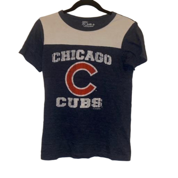 5th & Ocean Tops - Women's 5th & Ocean Chicago Cubs T-Shirt, Medium, Blue & White